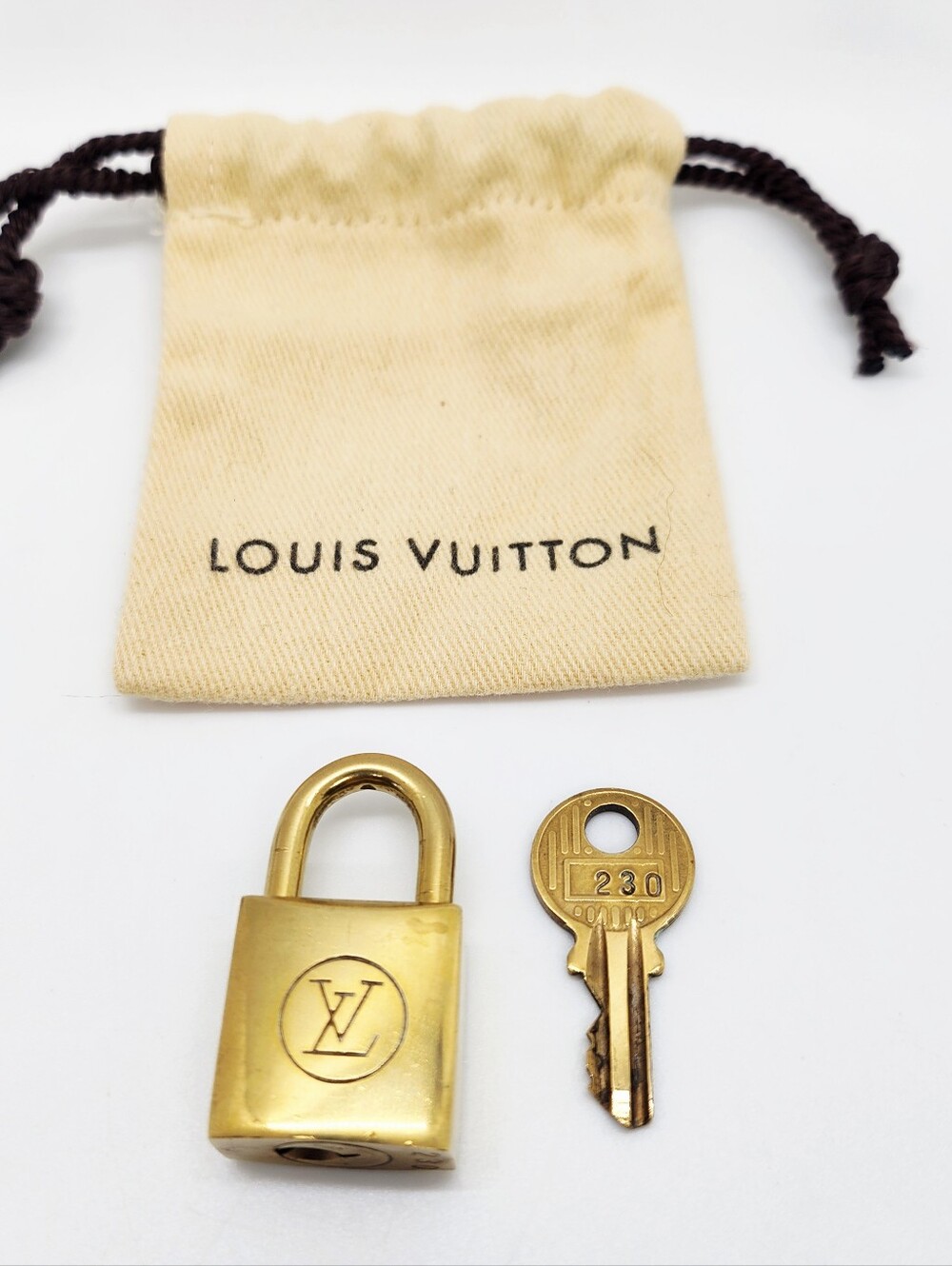 Louis Vuitton Vintage Padlock and Key Set With Dustbag #230